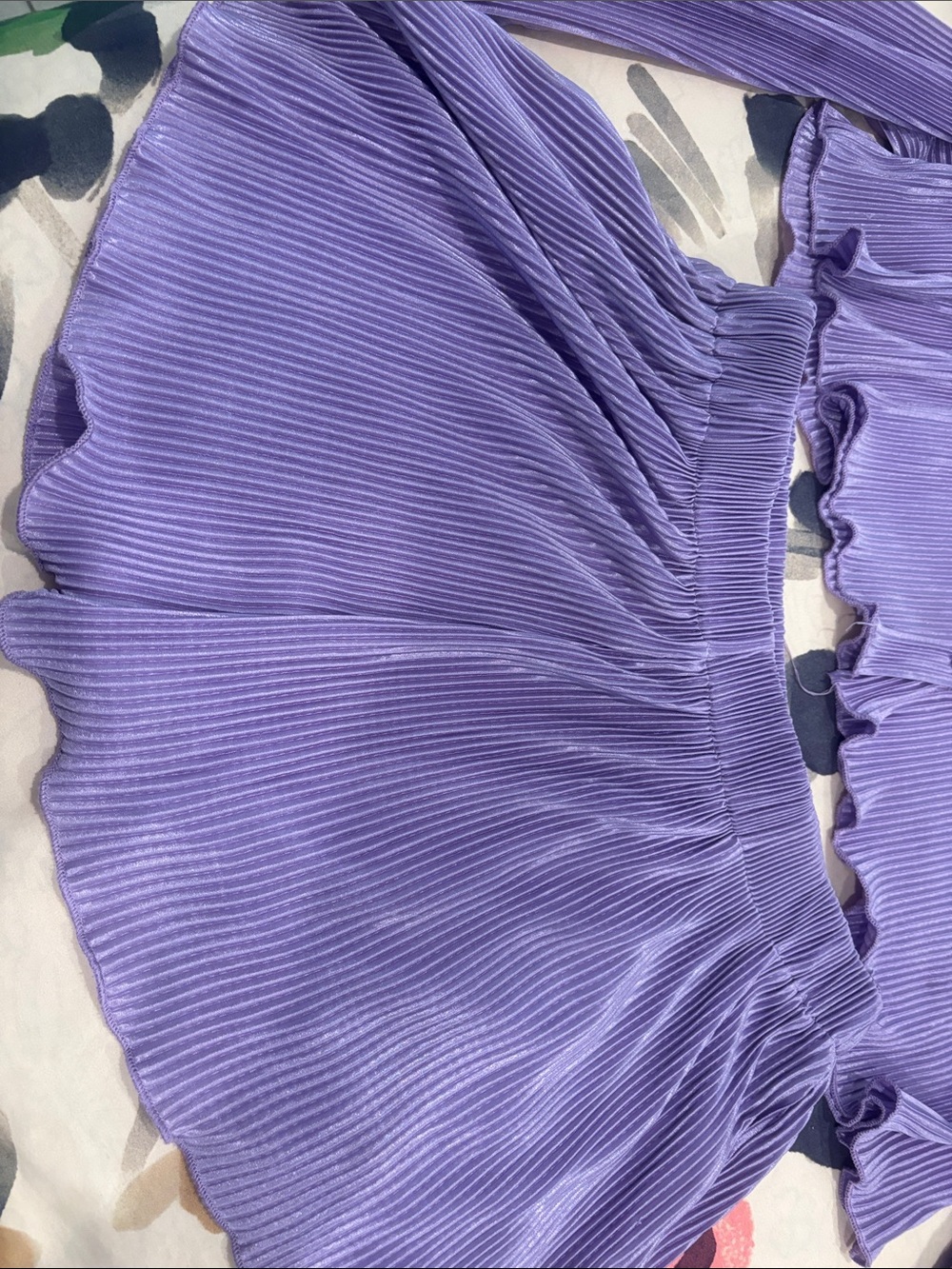 Women’s ' Lavender Ribbed Two-Piece Top & Short Set - Picture 3 of 3